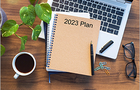 Notizblock, auf dem steht: 2023 Plan